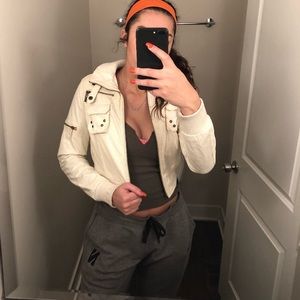 White leather jacket size Small